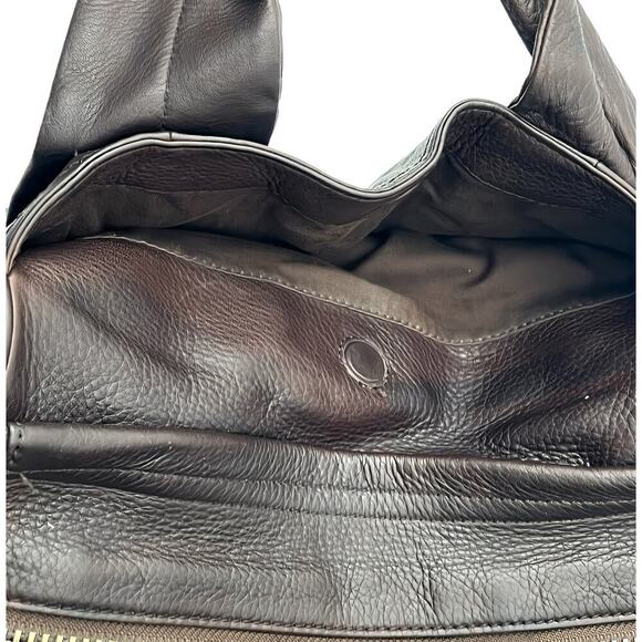 Kenneth Cole New York Leather Tote Brown Slouchy Medium Bag 11x10x8 Work Travel - Picture 11 of 16
